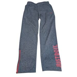 Nike Sweatpants Womens SP Heather Gray/Pink Therma Fit Straight Leg Track
